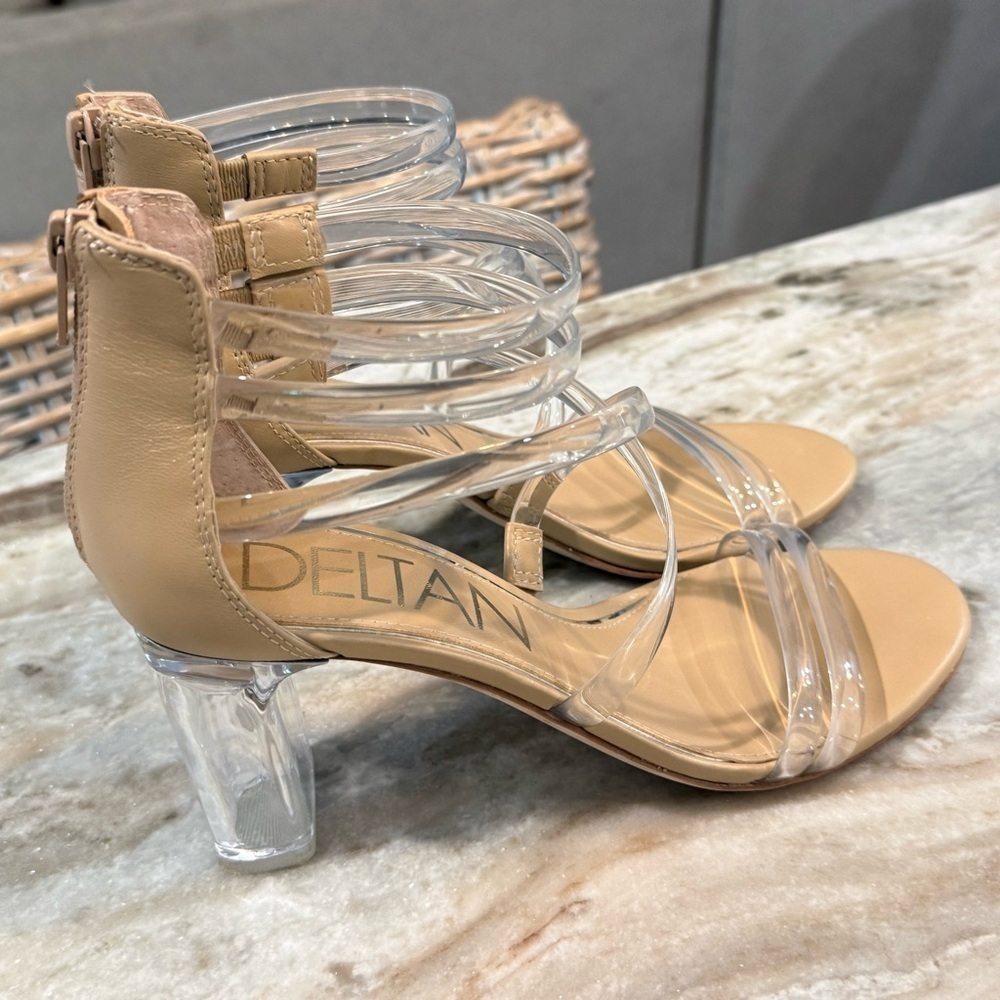 Women’s DELTAN Nicola clear strappy nude sandals- Size 7 - Picture 3 of 8